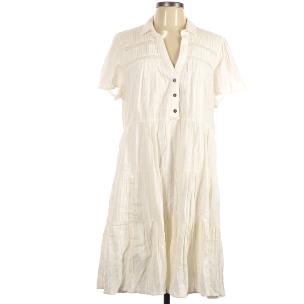 Moth by Anthropology White Button-Down Dress